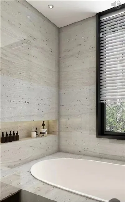 Phòng tắm Travertine sang trọng